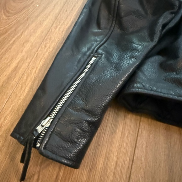 FMC Harley Davidson Black Leather Quilt Lined Zip Biker Jacket Womens XL Heart - Picture 11 of 13